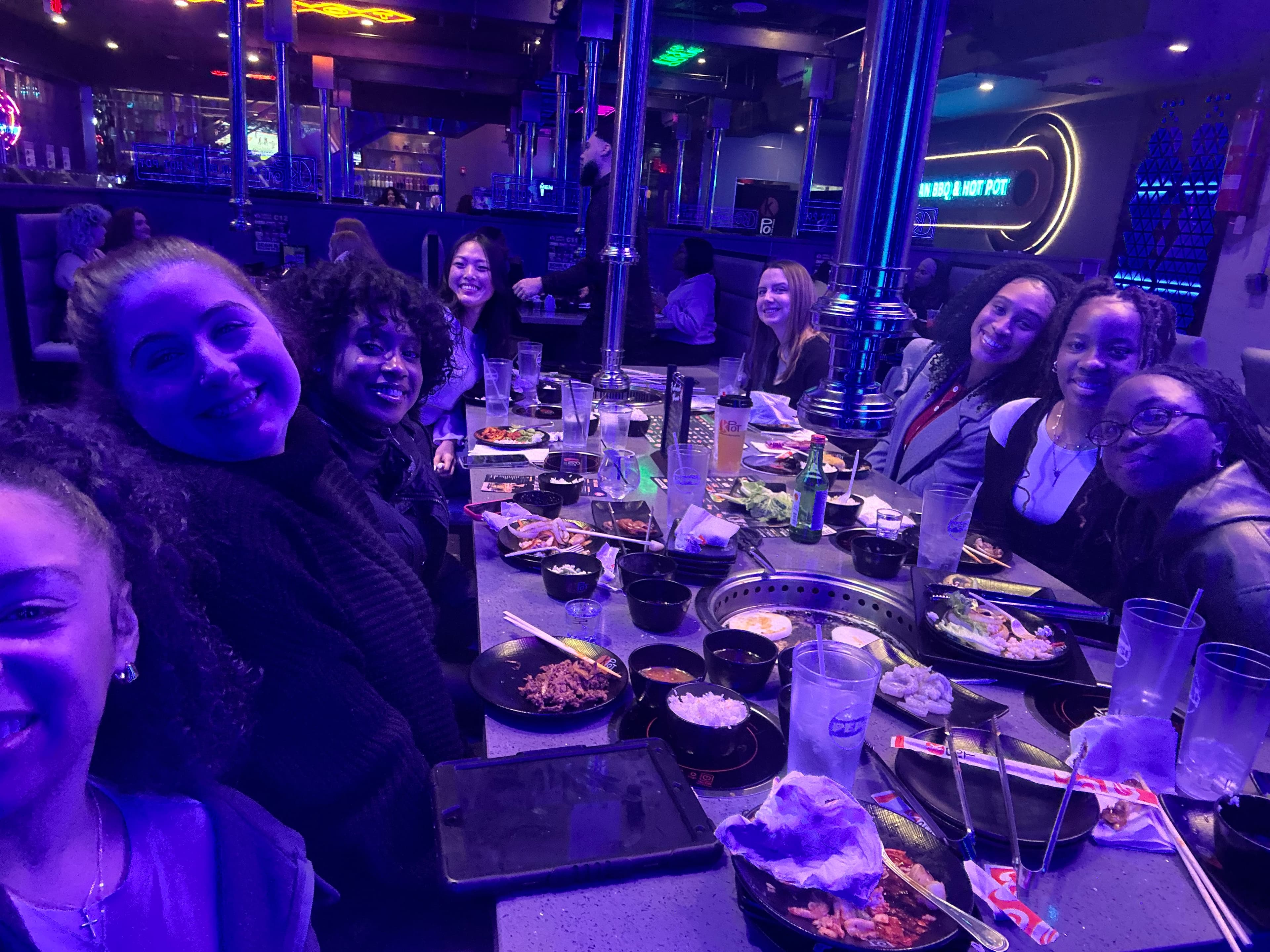 Friends gathered for dinner